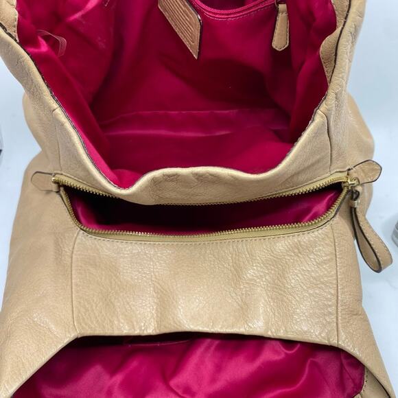 Coach Large Edie Tan Leather Shoulder Bag - Picture 5 of 13